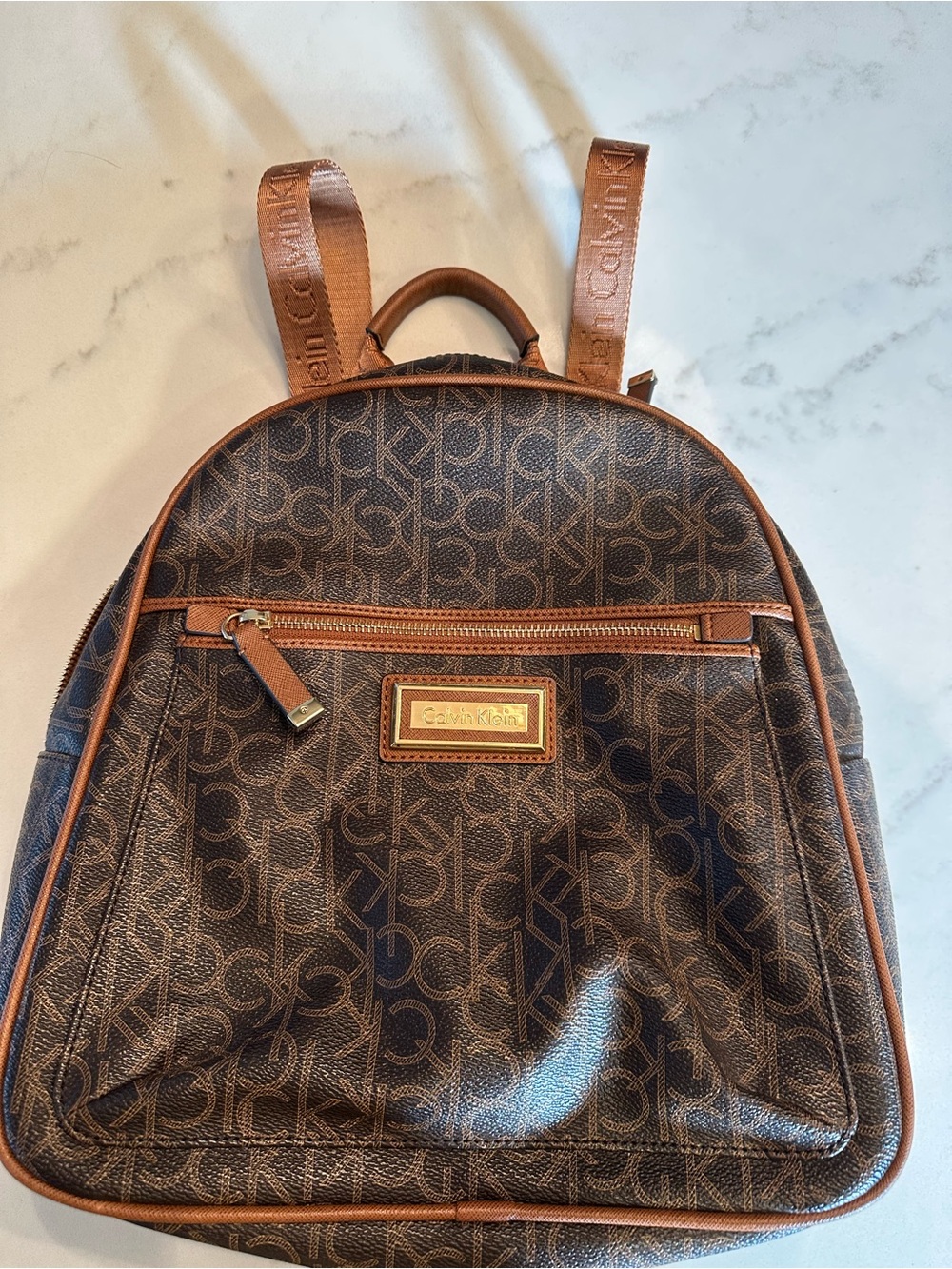 Calvin Klein Brown Monogram Backpack